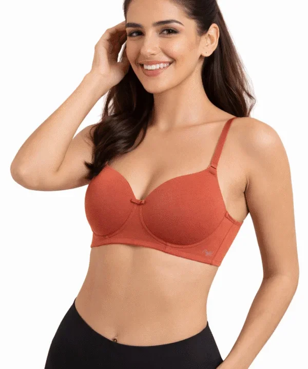 NYKD Cotton Lightly Padded & Non Wired T-Shirt Bra for Women | Medium Coverage Bra with Soft Detachable Straps