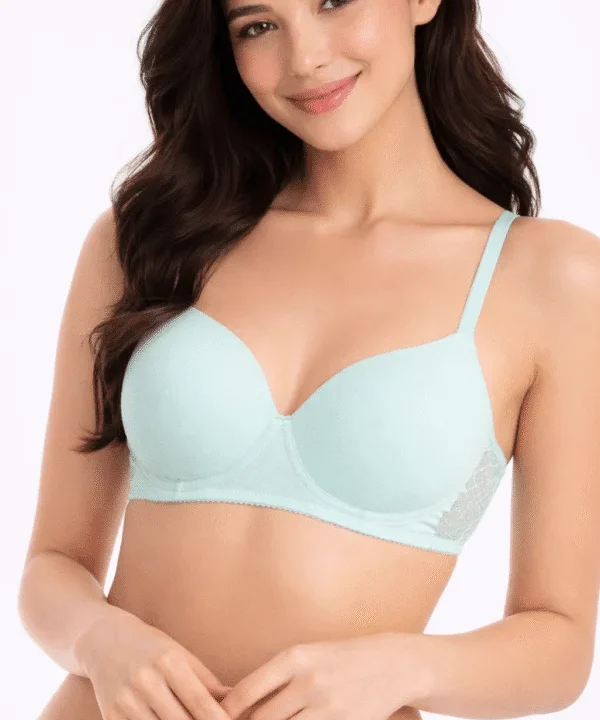 Zivame Turquoise Blue Solid Non-Wired Lightly Padded T-shirt Bra