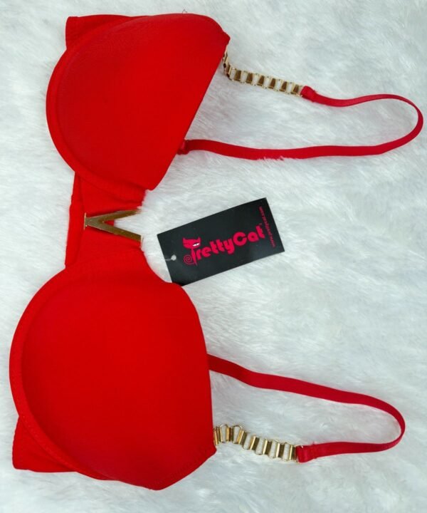 PrettyCat Red Bra Underwired Lightly Padded